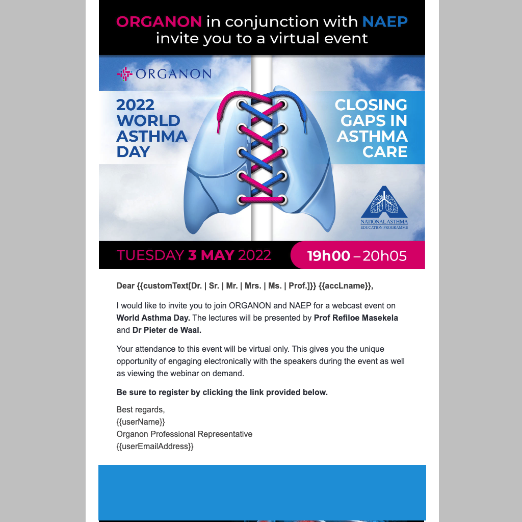 World Asthma Day — Virtual Event Invitation